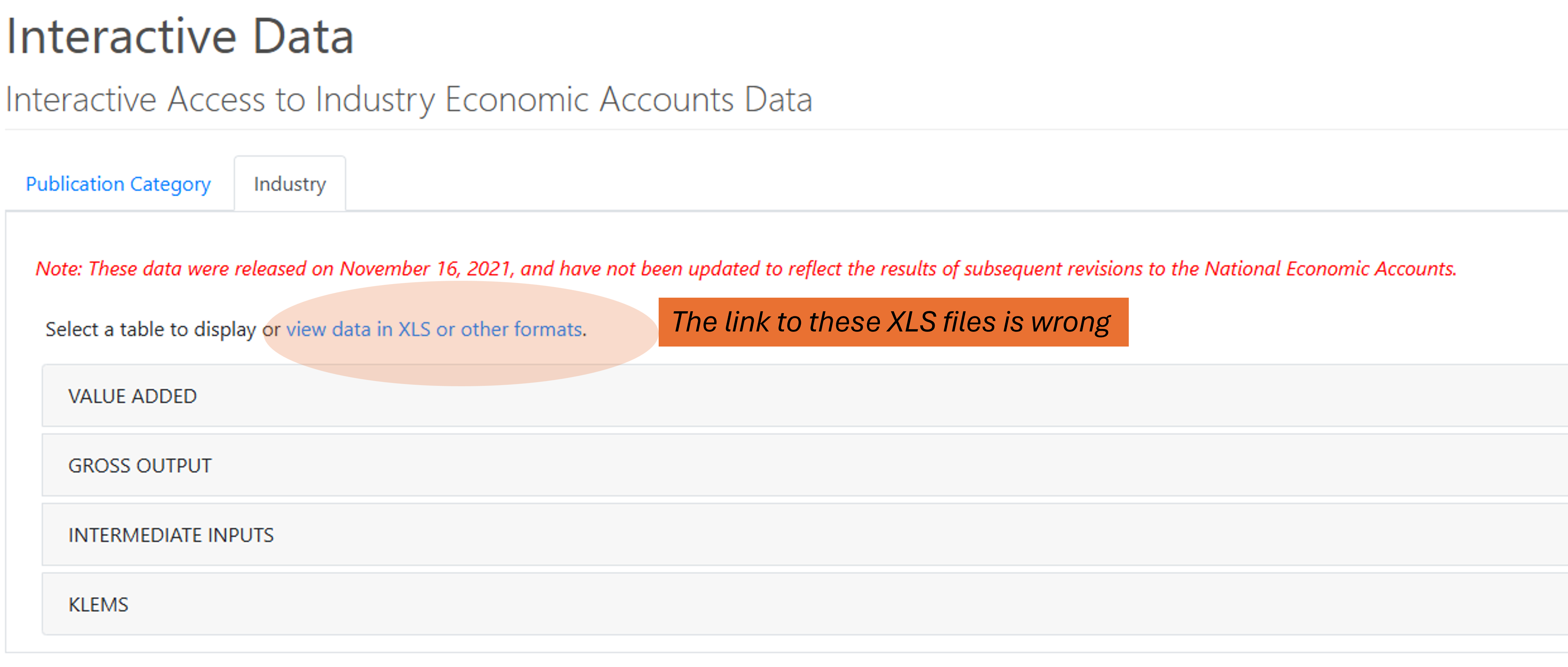 Historical XLS Incorrectly Linked